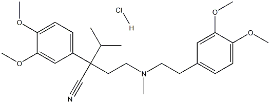(2RS)-2-(3,4-DiMethoxyphenyl)-2-[2-[[2-(3,4-diMethoxyphenyl)ethyl](Methyl)aMino]ethyl]-3-MethylbutanenitrileHydrochloride 구조식 이미지