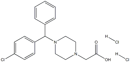 (RS)-2-[4-[(4-Chlorophenyl)phenylMethyl]-piperazin-1-yl]aceticAcidDihydrochloride 구조식 이미지