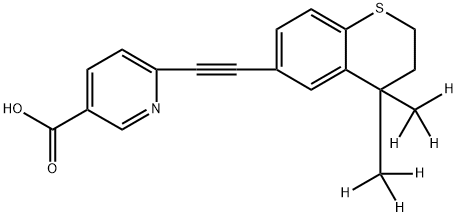 6-[2-(3,4-Dihydro-4,4-(diMethyl-d6)-2H-1-benzothiopyran-6-yl)ethynyl]-3-pyridinecarboxylic Acid Structure