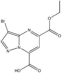 3-broMo-5-(ethoxycarbonyl)pyrazolo[1,5-a]pyriMidine-7-carboxylic acid Structure