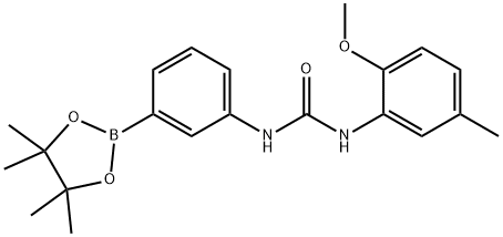 1-(2-Methoxy-5-methylphenyl)-3-[3-(tetramethyl-1,3,2-dioxaborolan-2-yl)phenyl]urea 구조식 이미지