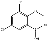 3-Bromo-5-chloro-2-methoxyphenylboronic acid 구조식 이미지