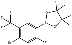 2-[4-Bromo-2-fluoro-5-(trifluoromethyl)phenyl]-4,4,5,5-tetramethyl-1,3,2-dioxaborolane Structure