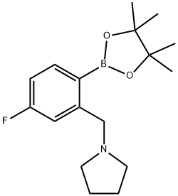 1-{[5-fluoro-2-(tetramethyl-1,3,2-dioxaborolan-2-yl)phenyl]methyl}pyrrolidine Structure