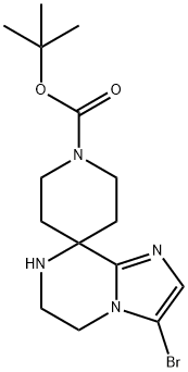 TERT-BUTYL3-BROMO-6,7-DIHYDRO-5H-SPIRO[IMIDAZO[1,2-A]PYRAZINE-8,4'-PIPERIDINE]-1'-CARBOXYLATE Structure
