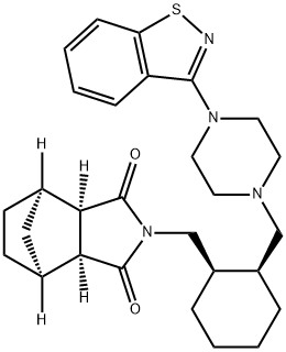 (3aR,4R,7S,7aS)-2-(((1R,2S)-2-((4-(benzo[d]isothiazol-3-yl)piperazin-1-yl)Methyl)cyclohexyl)Methyl)hexahydro-1H-4,7-Methanoisoindole-1,3(2H)-dione Structure