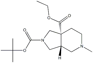 (3aR,7aR)-2-tert-butyl 7a-ethyl 5-Methylhexahydro-1H-pyrrolo[3,4-c]pyridine-2,7a(3H)-dicarboxylate 구조식 이미지