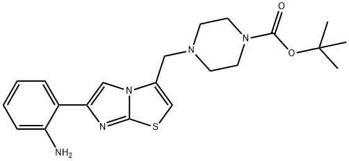 tert-butyl 4-((6-(2-aMinophenyl)iMidazo[2,1-b]thiazol-3-yl)Methyl)piperazine-1-carboxylate Structure