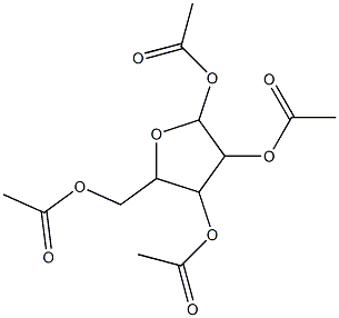 Acetic acid 2,4-diacetoxy-5-acetoxyMethyl-tetrahydro-furan-3-yl ester Structure