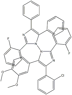 2.2'-Bis(2-fluorophenyl)-4-(2-chlorophenyl)-5-(3,4-diMethoxyphenyl)-4',5'-diphenyl-1,1'-biiMidazole 구조식 이미지