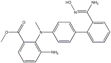 (Z)-Methyl 3-aMino-2-((2'-(N'-hydroxycarbaMiMidoyl) biphenyl-4-yl)MethylaMino)benzoate 구조식 이미지