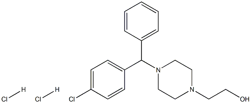 2-[4-[(RS)-(4-Chlorophenyl)phenylMethyl]-piperazin-1-yl]ethanolDihydrochloride Structure