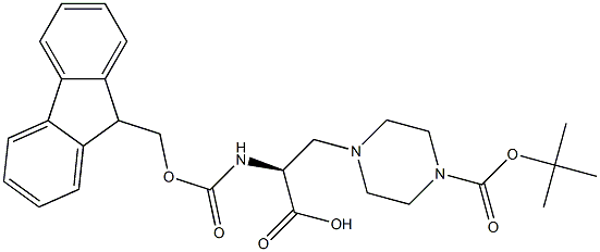 (S)-1-Boc-4-(2-FMoc-aMino-2-carboxyethyl) piperazine 구조식 이미지