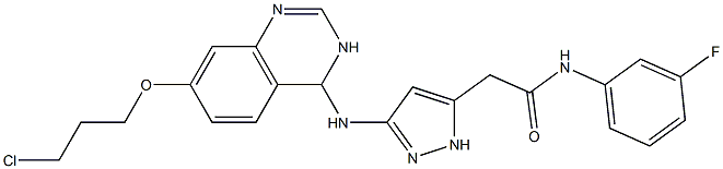 2-(3-(7-(3-chloropropoxy)-3,4-dihydroquinazolin-4-ylaMino)-1H-pyrazol-5-yl)-N-(3-fluorophenyl)acetaMide Structure