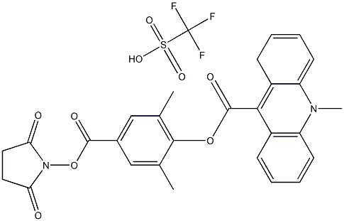 2',6'-DiMethyl-4'-(N-succiniMidyloxycarbonyl)phenyl 10-Methyl-9-acridinecarboxylate TrifluoroMethanesulfonate 구조식 이미지