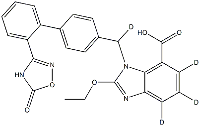 2-Ethoxy-1-[[2'-(4,5-dihydro-5-oxo-1,2,4-oxadiazol-3-yl)biphenyl-4-yl]Methyl]benziMidazole-7-carboxylic Acid-d4 구조식 이미지