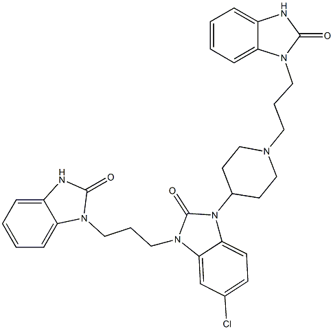 5-Chloro-3-[3-(2,3-dihydro-2-oxo-1H-benziMidazol-1-yl)propyl]-1-[1-[3-(2,3-dihydro-2-oxo-1H-benziMidazol-1-yl)propyl]-4-piperidinyl]-1,3-dihydro-2H-benziMidazol-2-one Structure