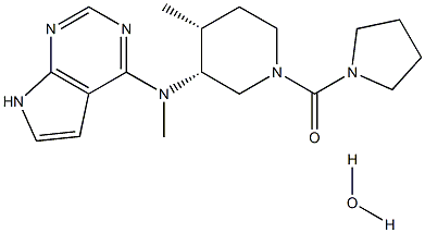 [(3R,4R)-4-Methyl-3-(Methyl-7H-pyrrolo[2,3-d]pyriMidin-4-ylaMino)-1-piperidinyl]-1-pyrrolidinylMethanone Hydrate 구조식 이미지