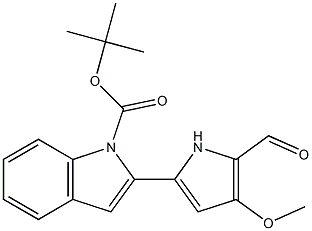 5-(1-Boc-2-indolyl)-3-Methoxypyrrole-2-carboxaldehyde, 97% 구조식 이미지