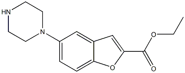 1-(2-Ethoxycarbonylbenzofuran-5-yl)piperazine 구조식 이미지