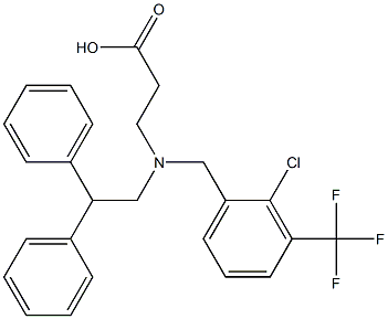 3-((2-chloro-3-(trifluoroMethyl)benzyl)(2,2-diphenylethyl)aMino)propanoic acid Structure