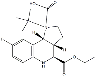 (3AR,4S,9BR)-1-TERT-BUTYL 4-ETHYL 8-FLUORO-3,3A,4,5-TETRAHYDRO-1H-PYRROLO[3,2-C]QUINOLINE-1,4(2H,9BH)-DICARBOXYLATE 구조식 이미지