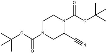 DI-TERT-BUTYL 2-CYANOPIPERAZINE-1,4-DICARBOXYLATE Structure