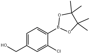 (3-Chloro-4-(4,4,5,5-tetramethyl-1,3,2-dioxaborolan-2-yl)phenyl)methanol 구조식 이미지