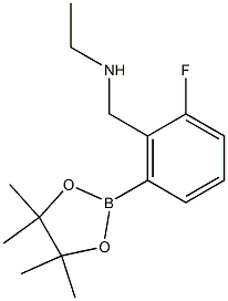 Ethyl({[2-fluoro-6-(tetramethyl-1,3,2-dioxaborolan-2-yl)phenyl]methyl})amine Structure