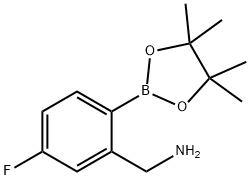 [5-Fluoro-2-(tetramethyl-1,3,2-dioxaborolan-2-yl)phenyl]methanamine 구조식 이미지