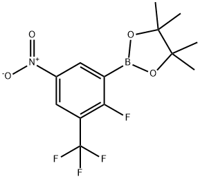 2-[2-Fluoro-5-nitro-3-(trifluoromethyl)phenyl]-4,4,5,5-tetramethyl-1,3,2-dioxaborolane 구조식 이미지