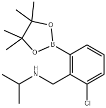{[2-chloro-6-(tetramethyl-1,3,2-dioxaborolan-2-yl)phenyl]methyl}(isopropyl)amine Structure