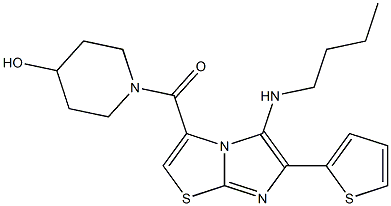 (5-(butylaMino)-6-(thiophen-2-yl)iMidazo[2,1-b]thiazol-3-yl)(4-hydroxypiperidin-1-yl)Methanone 구조식 이미지