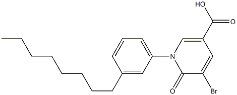 5-broMo-1-(3-octylphenyl)-6-oxo-1,6-dihydropyridine-3-carboxylic acid 구조식 이미지