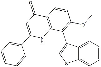 8-(benzo[b]thiophen-3-yl)-7-Methoxy-2-phenylquinolin-4(1H)-one Structure