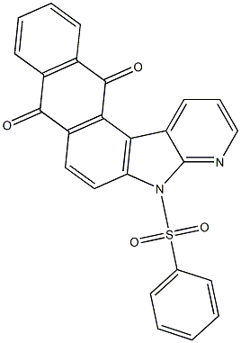 5-(phenylsulfonyl)-5H-naphtho[2,3-e]pyrido[2,3-b]indole-8,13-dione Structure