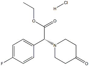 (R)-ethyl 2-(4-fluorophenyl)-2-(4-oxopiperidin-1-yl)acetate HCl 구조식 이미지