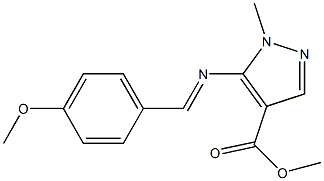 5-[(4-Methoxy-benzylidene)-aMino]-1-Methyl-1H-pyrazole-4-carboxylic acid Methyl ester Structure