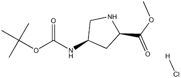 (2R,4R)-4-BOC-aMino Pyrrolidine-2-carboxylic acid Methylester-HCl 구조식 이미지