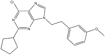 6-Chloro-2-cyclopentyl-9-[2-(3-Methoxy-phenyl)-ethyl]-9H-purine 구조식 이미지