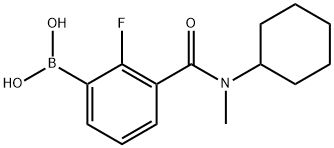 3-[Cyclohexyl(Methyl)carbaMoyl]-2-fluorobenzeneboronic acid, 97% Structure