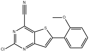2-chloro-6-(2-Methoxyphenyl)thieno[3,2-d]pyriMidine-4-carbonitrile Structure
