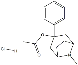 8-Methyl-3-phenyl-8-azabicyclo[3.2.1]octan-3-yl acetate hydrochloride 구조식 이미지