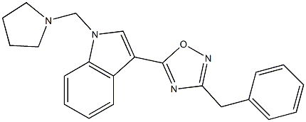 3-benzyl-5-(1-(pyrrolidin-1-ylMethyl)-1H-indol-3-yl)-1,2,4-oxadiazole Structure