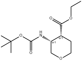 CIS-ETHYL 3-(BOC-AMINO)-TETRAHYDRO-2H-PYRAN-4-CARBOXYLATE Structure