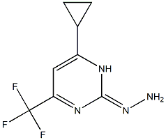 1-(6-cyclopropyl-4-(trifluoromethyl)pyrimidin-2(1H)-ylidene)hydrazine Structure