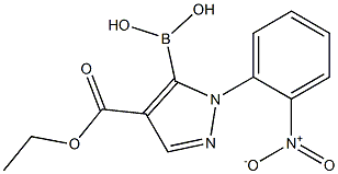 4-(ethoxycarbonyl)-1-(2-nitrophenyl)-1H-pyrazol-5-ylboronic acid Structure