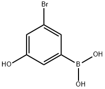 3-Bromo-5-hydroxyphenylboronic acid 구조식 이미지