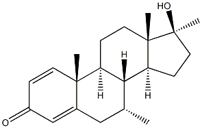 7a, 17a-diMethyl-17b-hydroxyandrosta-1,4-dien-3-one 구조식 이미지