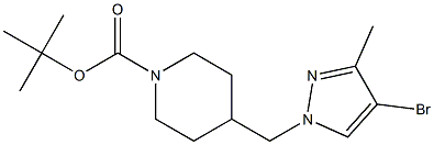 4-(4-BroMo-3-Methyl-pyrazol-1-ylMethyl)-piperidine-1-carboxylic acid tert-butyl ester 구조식 이미지